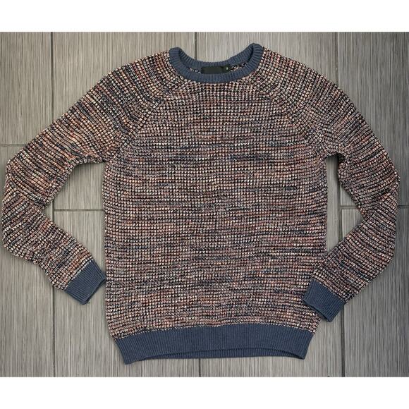 ASOS Men’s Knit Multi Color Twisted Yarn Contrast Sweater in Blue Size Small - Picture 1 of 4